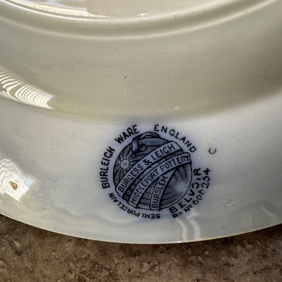 Pre-Owned Flow Blue & White Burleigh Ware Burgess & Leigh BELVOIR Plate - Picture 5 of 11